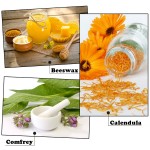 beeswax, comfrey, calendula